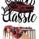 I'm Not Old I'm Classic Cake TopperVintage Red Car Birthday Cake TopperMen Glitter Black 40th 50th 60th 70th 80th 90th 100th Birthday Party Decoration Supplies