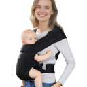Newborn Carrier, Cozy Baby Carrier, Ergonomic Cross-Back Wrap, Hands-Free with Supportive Comfort, Deep Grey