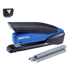 Bostitch Office Executive 3 in 1 Stapler, Includes 210 Staples and Integrated Staple Remover, One Finger Stapling, No Effort, 20 Sheet Capacity, Spring Powered Stapler, Navy Blue
