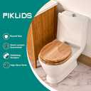 Toilet Seat, Oak Wood, Solid Wood, High Gloss Finish, PIKLiDS, Size: Round