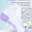 Heyoboy Womens Ankle Anti-blister Thick Cushioned Cotton Wicking Hiking Athletic Running Socks 5 Pairs