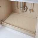 Heavy Duty Silicone Under Sink Mats for Kitchen Waterproof 22" x 22", Extra Thick Under Sink Rubber Mat Drip Tray, Raised Edge Under Sink Liner,Prevent Drips, Leaks, Spills,Taupe (Beige)