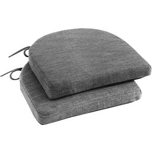 IPYNBAP Chair Cushions for Dining Chairs with Ties and Removable Cover, Dining Kitchen Chair Pads with Non-Slip Bottom, High-Resilience Indoor Seat Cushions, 16'' x 16'' x 2'', Set of 2, Dark Grey