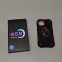 for iPhone 14 Case/iPhone 13 Case, with Kickstand (not Compatible with Plus Sized Models),Shockproof Hybrid Hard PC Soft Rubber Case for iPhone 14/13 6.1 inch (Black+Red)