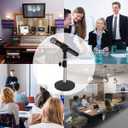Eison Microphone Stand Desk Mic Stand Desktop Tabletop Microphone Stand with Gooseneck Mic Clip 5/8" Male to 3/8" Female Screw for Blue Yeti Snowball Christmas gift