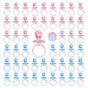 50 Pieces 2.75 Inch Baby Pacifier Baby Shower Plastic Pacifier for Baby Shower Pacifier, Baby Shower Gender Show Party Decoration DIY Baby Shower Birthday Party Gift (Pink and Blue)