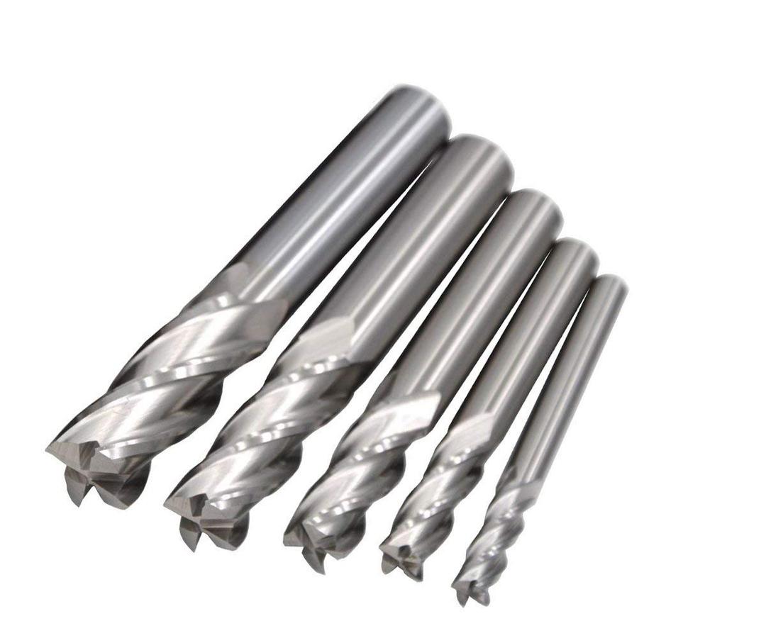 Luomorgo 3/16 5/32 7/16 1/2 9/16 Cutting Diameter Square Nose End Straight Shank Mill Cutter 5pcs