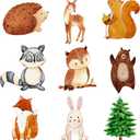 Honoson 45 Pcs Woodland Creatures Cutouts Woodland Animal Cutouts Forest Animal Centerpieces Theme Party Decorations Cake Toppers for Kids Baby Shower Favors Birthday Party Supplies