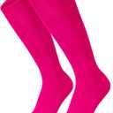 XZQTIVE Baseball Soccer Softball Socks for Youth Adult Solid Colors Socks for Boy Girl (Medium, Pink)