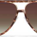 Quay - Womens Sunglasses, Polarized Aviator Lenses with UV Protection, Oversized Sunglasses (High Profile, Brown Tortoise)