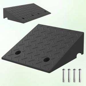 6.3 Inch Rise Rubber Ramp, Wheelchair Door Ramp with Non-Slip Surface, Threshold Ramp for Cars/Scooters/Walkers/Doorway/Home Steps/Driveway (2PCS, 2200LBs Load)