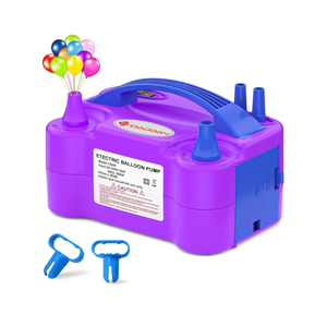 IDAODAN Electric Air Balloon Pump, Portable Dual Nozzle Electric Balloon Inflator/Blower for Party Decoration - 110V 600W (Purple)