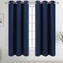 Diraysid Navy Blue Grommet Blackout Curtains for Bedroom Thermal Insulated Room Darkening Curtains Drapes, 38 x 54 inch, 2 Panels