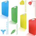 Plastic Cutting Board, Set of 4 with Storage Stand, Color Box Packed, BPA-Free, Preventing Cross-contamination of Different Food Types, Dishwasher Safe