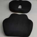 Truck Seat Cushion, 2PC 100% Memory Foam Seat Cushion for Truck Driver, Truck Driver Seat Cushion & Back Support, Semi Truck Accessories for Men -Seat cushion-18x14.5x3.5in, Lumbar Cushion-16.5x15.4x5 (Black)