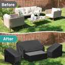 Mrrihand Patio Furniture Covers, 4 Piece Outdoor Furniture Cover Waterproof includ Ourdoor Sofa Cover, 2 Chair Covers, Coffee Table Cover with Windproof Buckle Strap and Adjustable Drawstring, 52"L*30"W*31"H