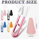 Lasnten 12 Sets Thread Snips for Sewing with Leather Sheath Cover Carbon Steel Thread Cutter Small Yarn Snips Embroidery Cross Stitch Scissor for Sewing Quilting Knitting Craft DIY Supplies