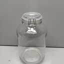 1 Gallon Glass Jar with Swing Top Lid, Airtight Clamp Glass Canister, Large Clear Glass Storage Jar for Fermenting, Pickles, Dry Food, Fruit, Kitchen Pantry Storage, Medium