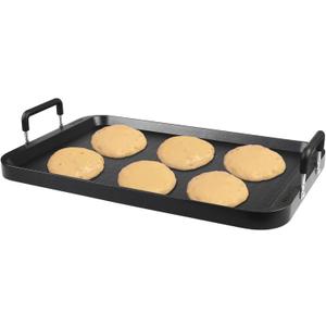 Flat Top Grill - Non-Stick Stovetop Griddle, Aluminum, Dishwasher Safe (17" x 10.5" x 1")