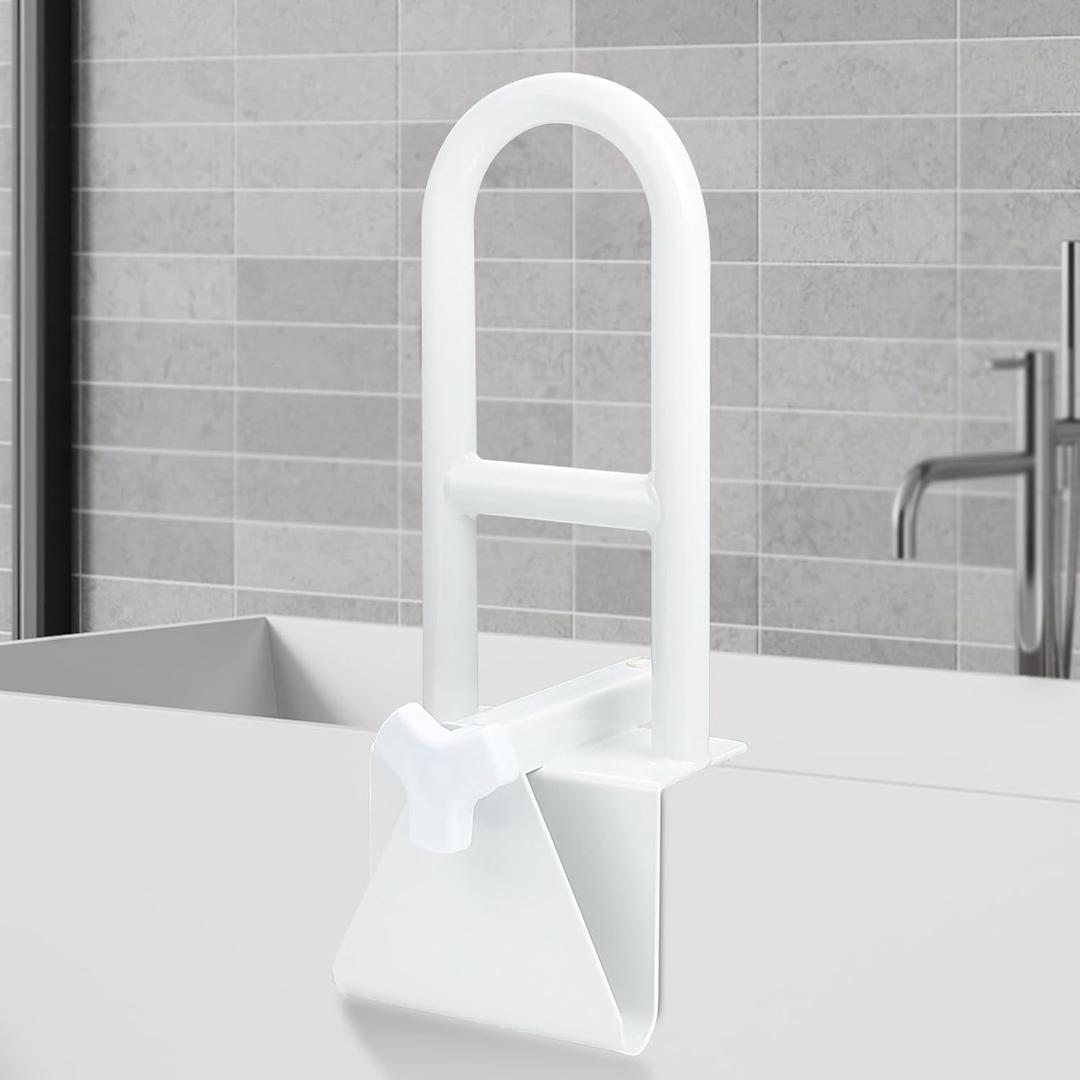 Bathtub Safety Rail, Heavy Duty Bath and Shower Grab Bar for Seniors and Elderly, Safety Assistance Bathtub Handle with Adjustable Clamp, Fits Tub Width 3 to 7 Inches, Supports Up to 300lbs