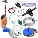 Zip line Kit 100ft for Kid and Adults up to 400lb-Special Retractors and Thickened Disc Seats,Zipline Kit for Backyard