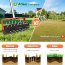 Rolling Lawn Aerator Tool Heavy Duty Manual Push Aerator Lawn Tool with 42 Spikes Lawn Aerator Spike Tool for Maintaining Garden Yard Soil Health