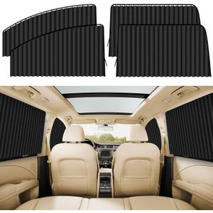 ZATOOTO 4 PCS Side Window Sun Shade Black Privacy Sunshade - Magnetic Curtain Blinds Covers - Keeps Cooler Screen for Sleeping Camping Accessories