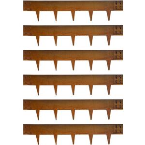 Corten Steel Edging Steel Landscape Edging Garden Bed Metal Border Edge Rusted Rustic Patina 40 Inch Strips 8 Inch Depth for Yard Lawn Outdoor Flower Plant Vegetable 6 pcs by GZGNEEVL