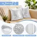 Eternal Beauty Set of 2 Sequin Pillow Cover Decorative Silver Pillow Covers for Couch Throw Pillows 20 X 20 Inches