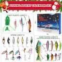 2 x 2025 Fishing Advent Calendar, Fishing Bait Set, Lure and Fish Hooks, 26 Days of Christmas Fishing Equipment, Christmas Countdown Advent Calendar, for Adult Men and Teen Boys