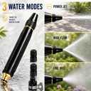 High Pressure Hose Nozzle & Water Gun, Heavy Duty Metal Garden Hose Nozzle with Adjustable Spray, Pressure Washer Hose Attachment for Car Washing, Patio Cleaning & Plant Watering