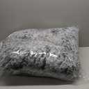 Donut Dog Bed Medium Size Dog 30 Inch, Round Cat Beds for Small Medium Dogs and Cats with Washable Fluffy Faux Fur, Cute Comfort Pet Bed with Anti-Slip Bottom, Grey