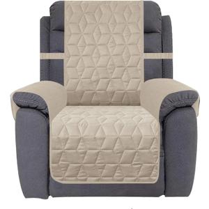 Ameritex Waterproof Nonslip Recliner Cover Christmas Decor Stay in Place, Dog Couch Recliner Cover Furniture Protector for Pets and Kids (Beige, 23'')