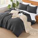 Andency Dark Grey California King Comforter Set of 7 Gray Cal King Bedding Comforter Sets, Summer Plain Soft Lightweight Comforter with Fitted Sheets, Flat Sheets, Pillowcases & Shams (California King (104*96 in))