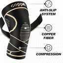Copper Knee Brace for Women and Men(2 pack)-Knee Compression Sleeve with Straps,Knee Braces for Knee Pain,Knee Support for Arthritis (Large)
