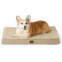 Bedsure Large Dog Crate Bed - Big Orthopedic Waterproof Dog Beds with Removable Washable Cover for Large Dogs, Egg Crate Foam Pet Bed MatKhaki