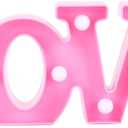 Love Light up Sign, Valentines Decorations Love LED Light Sign Love Letter Love Valentines Day Decorations for The Home(Pink)