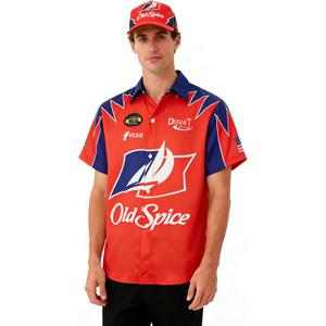 Ricky Bobby Shirt Talladega Nights Costume Racing Button Down Short Sleeve Shirt (XXL)