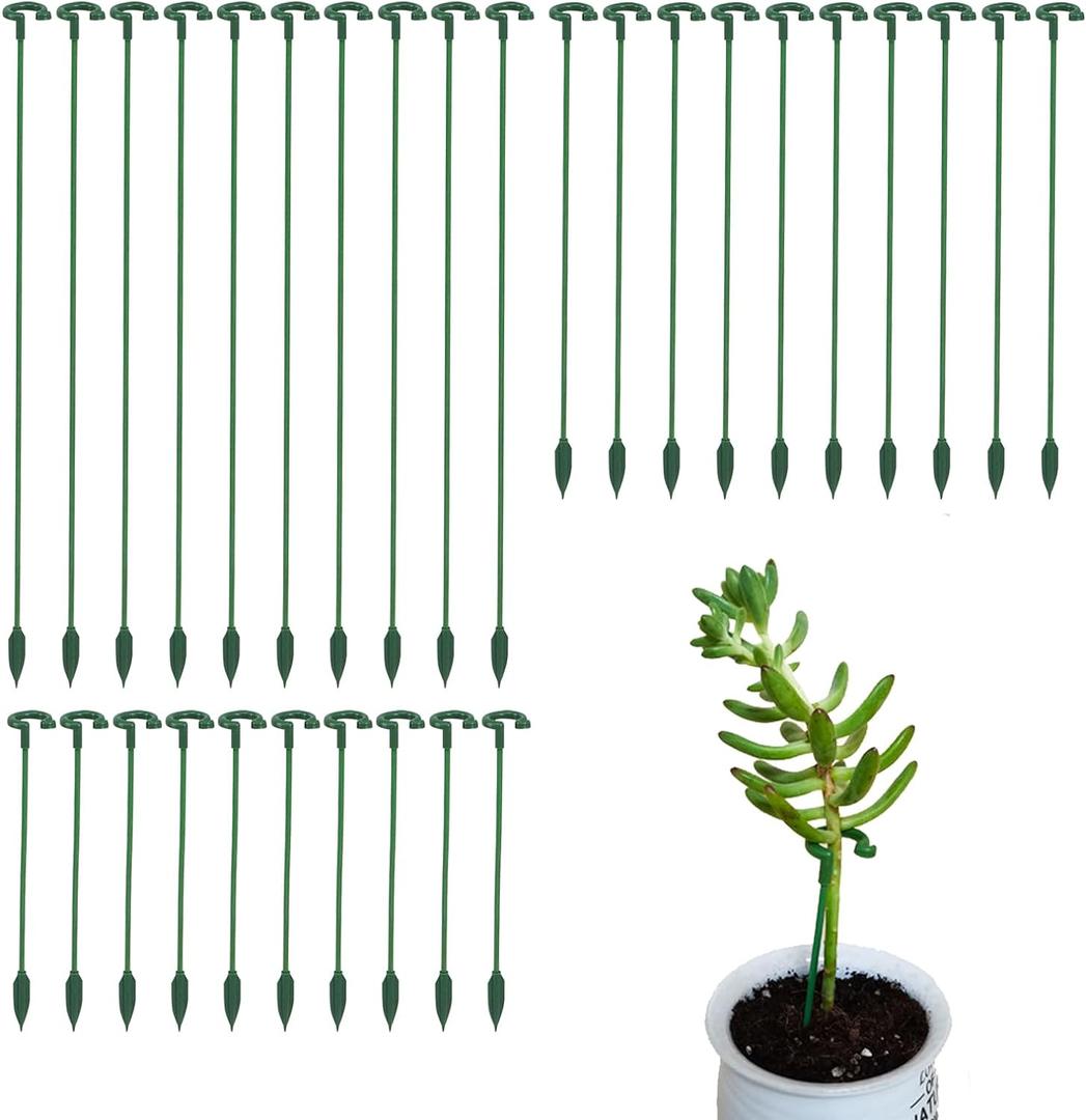 Pack of 30 Small Plant Stakes for Indoor Plants 3 Size 6.7/10.7/14.6/ Inches Single Stem Plant Support Stakes for Phalaenopsis/Orchid Flower/Roses/Chrysanthemum/Succulent