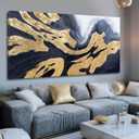 Kureful Abstract Large Wall Art Neutral Wall Decorations Modern Paintings Wall Decor 24"x48" Decorative Pictures for Bedroom Kitchen Artwork