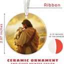 Christian Christmas Ornaments - Religious Christmas Ornaments for Women - Christian Gifts for Women - Catholic Bible Verse Jesus Inspirational Faith Baptism Jesus Lamb Ceramic Ornament