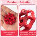 Pndeyo 2pcs Outdoor Faucet Handle, 6x6mm Round Wheel Hose Bib Handle, Rustproof Water Spigot Handle Outside Water Valve Faucet Handle Replacement Parts- Red
