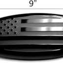 3 x 9 inch Front Grille Tailgate Rear American Black Flag Emblem 9"X3.5" Oval Decal Badge Nameplate for F150, F250, F350, Range (9", Black)