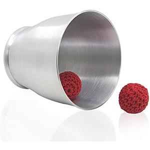 MOMOMAGE Deluxe Aluminum Chop Cup - Wide Mouth (Silver, with Magnetic) Magic Tricks Close up Appearing Cup and Ball Magic Gimmick Props