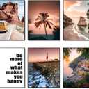 HoozGee Travel Wall Art Prints Seascape Palm Poster Wall Decor Nature Landscape City Coastal Road Scenery Pictures Canvas Photography Photos Home Bedroom Decor (11"x14" UNFRAMED)