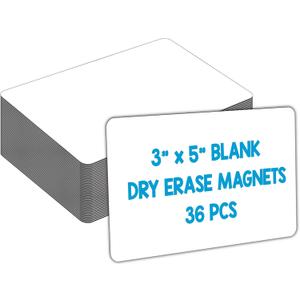 IMAGAME Dry Erase Magnets, Blank Magnetic Dry Erase Labels, 36-Pack, Erasable Magnets for Whiteboard, Multipurpose White Magnetic Labels to Write On for Classroom, Home, Education, Office, 3" x 5"