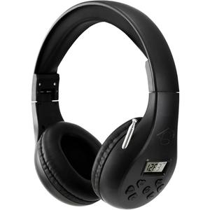Portable Personal FM Radio Headphones with Best Reception, Wireless Headset FM Radio Ear Muffs for Walking, Jogging Powered by 2 AA Batteries(Not Included) -Black