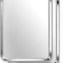 Homikit 2 Pack Baking Sheet, 16x12 Inches Stainless Steel Cookie Sheets for Baking, Large Toaster Oven Tray for Roasting Cooking, Metal Jelly Roll Pan Non Stick & Rustproof, Dishwasher Safe