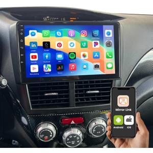 Android 15 Car Stereo for Subaru Forester Impreza WRX STI 2008 2009 2010 2011 2012, 9 inch 1+32G Touchscreen Car Radio with Mirror Link GPS WiFi Bluetooth FM RDS Radio Hands-Free, Backup Camera Mic, Black