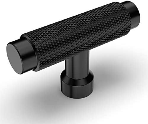 Coinkoly 10 Pack Matte Black Knurled Cabinet Knobs for Dresser Kitchen Knobs for Cabinets Single Hole Cabinet Pulls Hardware